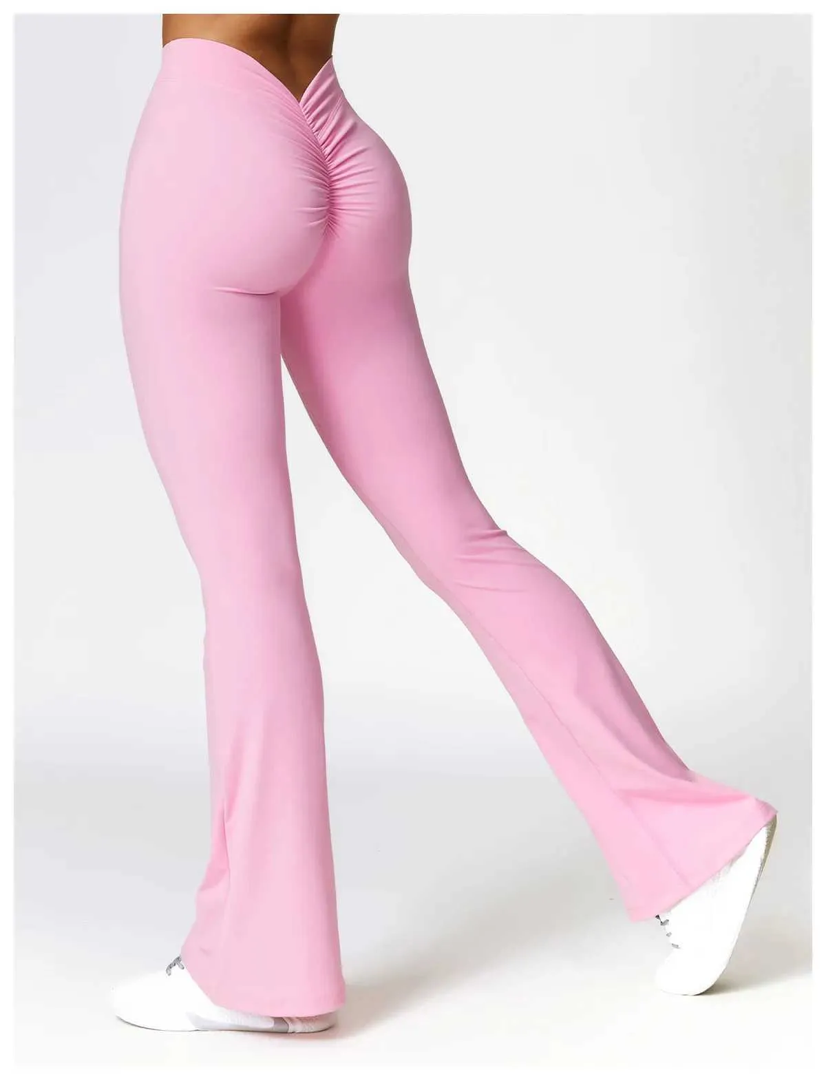 New Yoga Flare Leggings High Waist Wide Leg Pants Women Gym Fiess Sports Flared Pant Dance Trousers V-shaped Hip M llolg_voghion.com