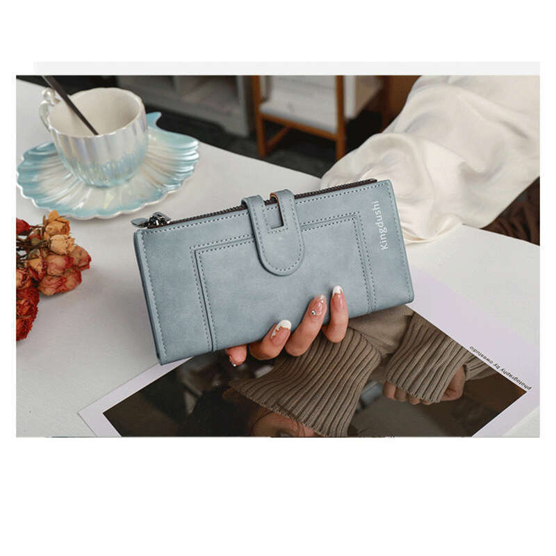 Laang hallefgefaltegt Reißverschlussmuster Damen High-End Multi-Kaarte kleng Täsch Luxusbijouen_voghion.com