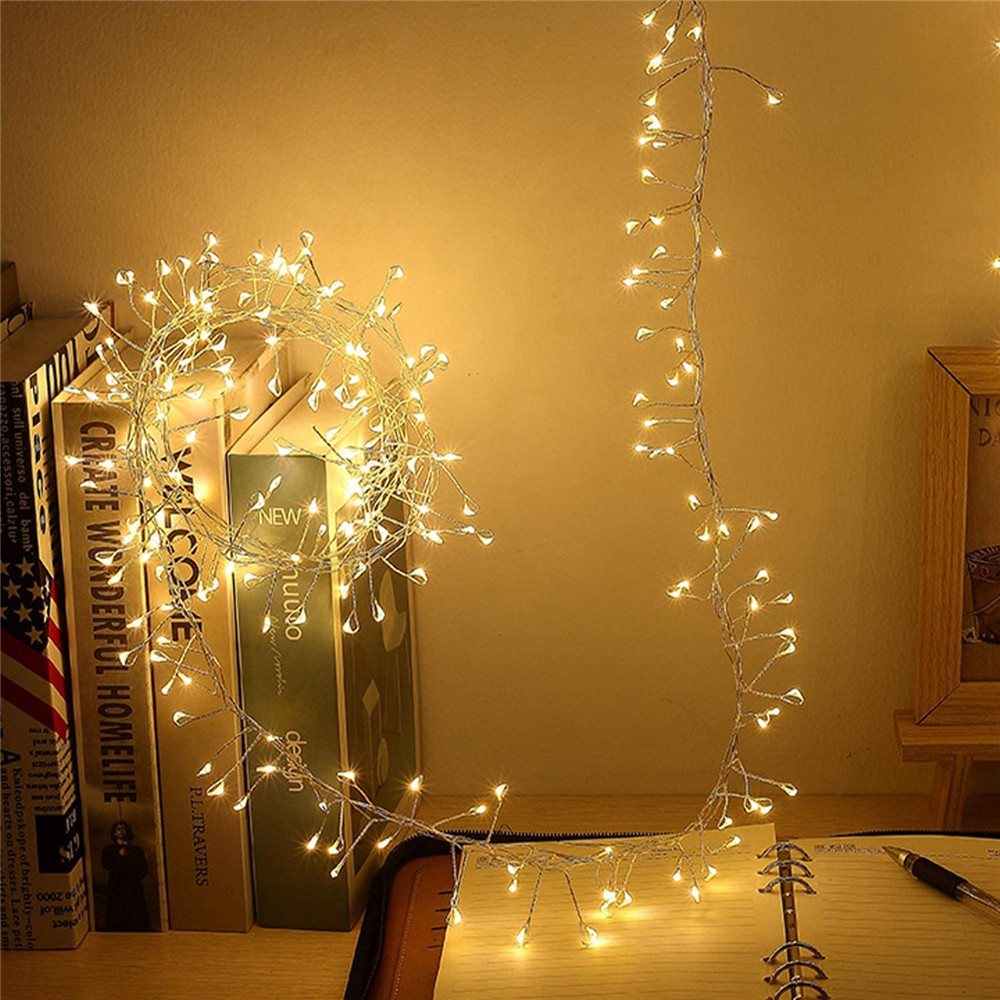 Luci a LED a forma di corda da 2 m e 5 m, con filo di rame, petardi, ghirlande di luci a forma di farfalla, luci per decorazioni di feste di Natale e matrimonio_voghion.com
