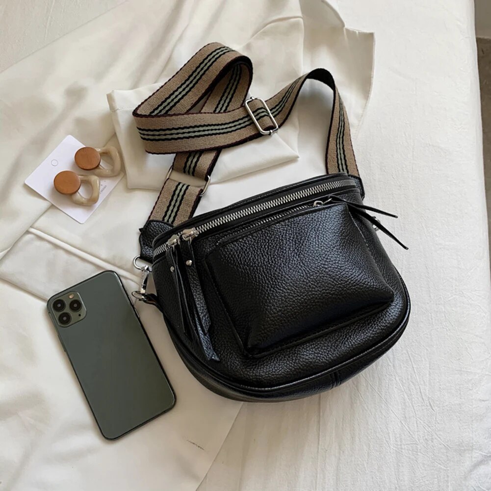 С доставкой Damen Vintage Leder Crossbody Schulter Taschen für Frauen Brust Tasche 2023 Marke Dame Trend Handtaschen Fanny Pack_voghion.com