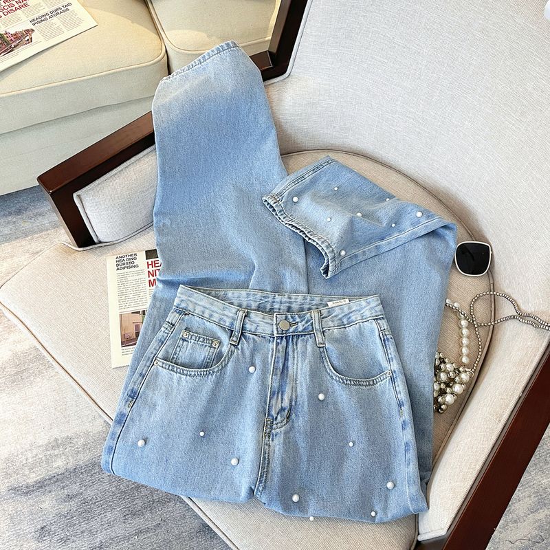 Damen Kleidung Casual Jeans Gerade Röhrenhose_voghion.com