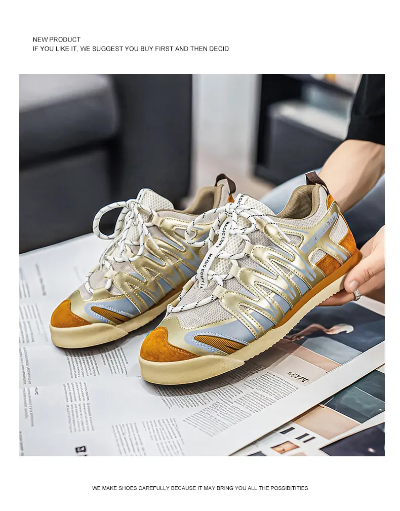 Men's Casual Shoes Mesh Breathable Soft-soled Versatile Trainers_voghion.com