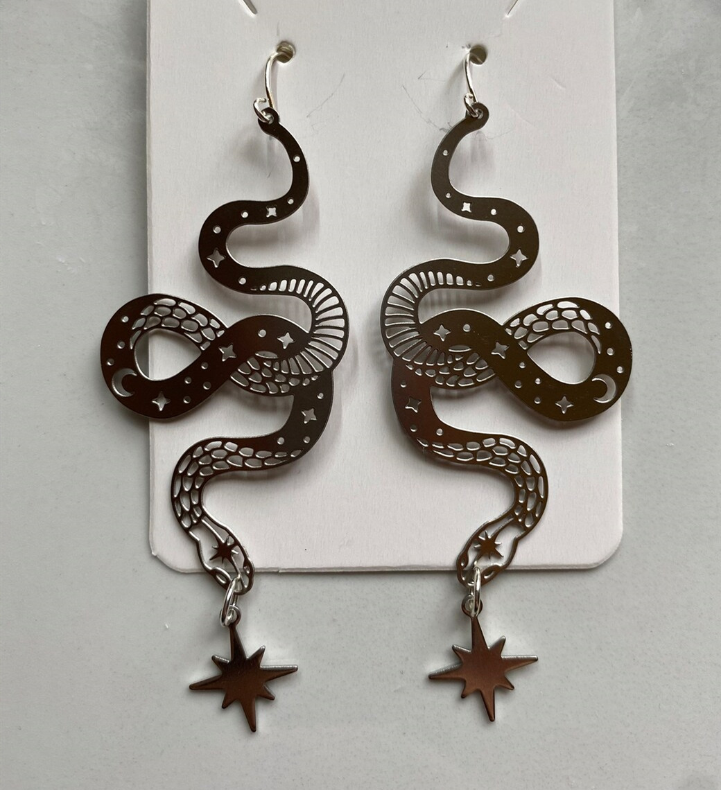 Gioielli e accessori Orecchini a forma di serpente in oro e argento, stile bohémien_voghion.com