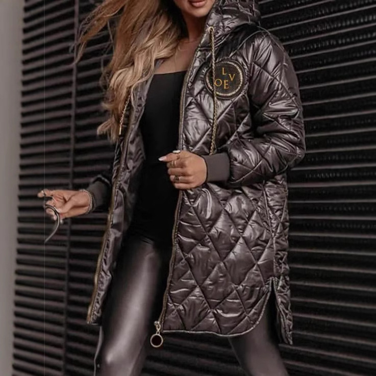 Women's Clothing Autumn And Winter New Hooded Cotton Coat Medium And Long Cotton Coat