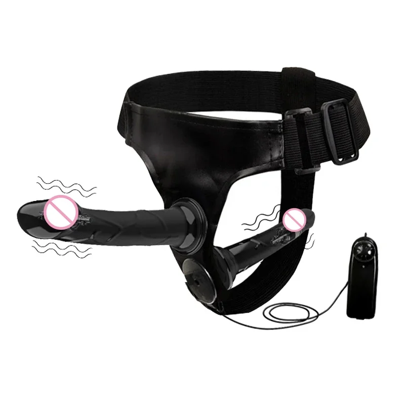 Realistischer Doppelvibrator Mit Harness Für Paare_voghion.com