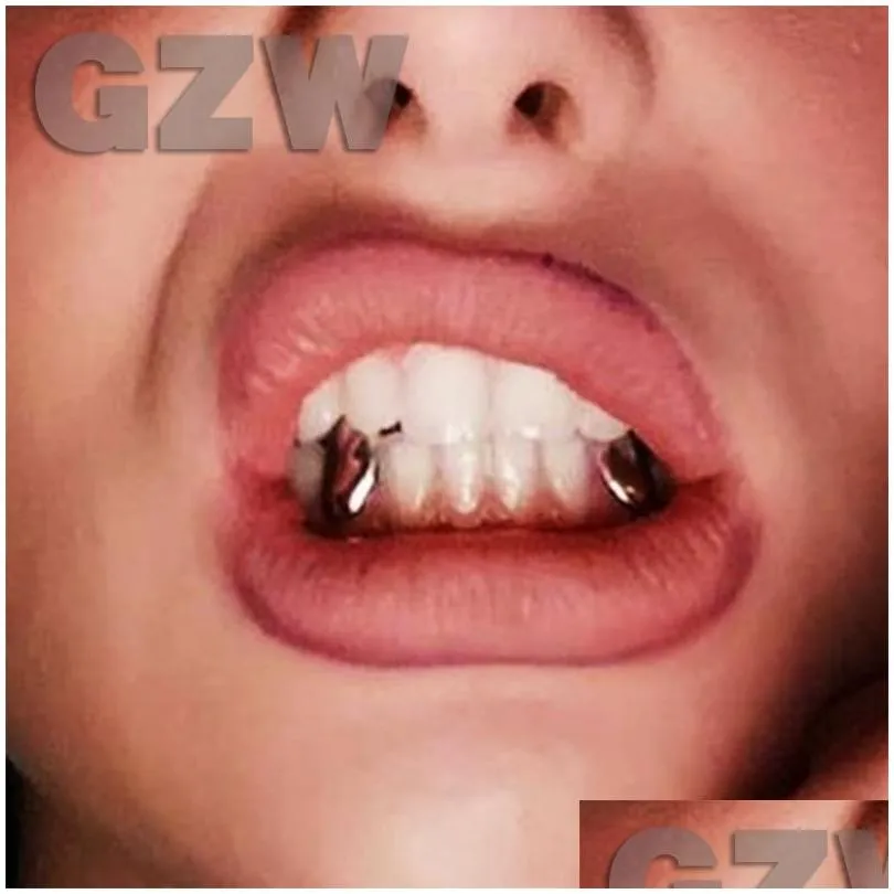 Grillz Dental Griglie Oro Singolo Apparecchi Punk Hip Hop Cz Zirconia Cubica Croce Denti Bocca Zanna Dente Cappuccio Cosplay_voghion.com