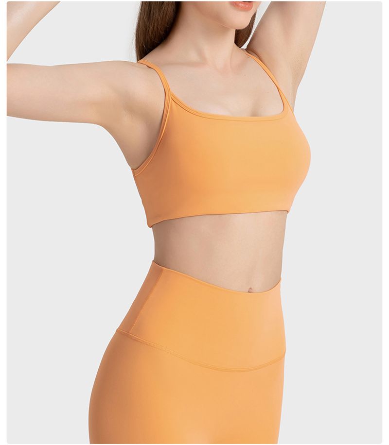 New Cross Back Fine Shoulder Strap For Women's Fiess High Elastic Breathable Pilates Yoga Sports Bra_voghion.com