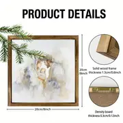 8x8" Ink Painting Wood Sign - Religious Wall Art For Home/Office, Unique Christmas & New Year Decor Gift_voghion.com