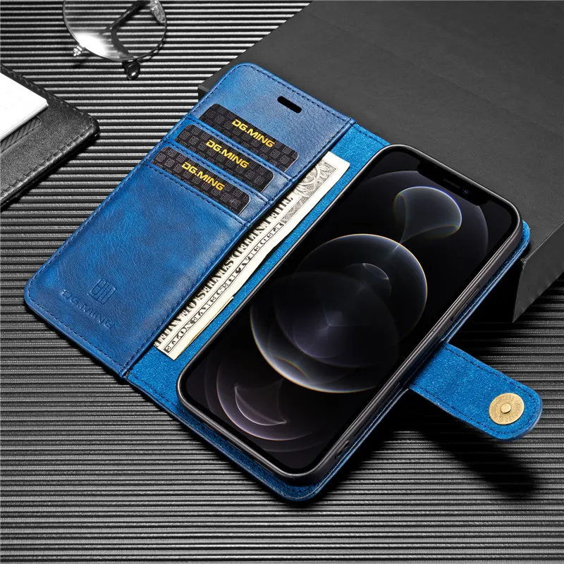 Detachable Magnetic Leather Phone Case for IPhone 15 12 13 11 14 Pro Max XS XR X SE 2022 8 7 Plus Wallet Card Holder_voghion.com