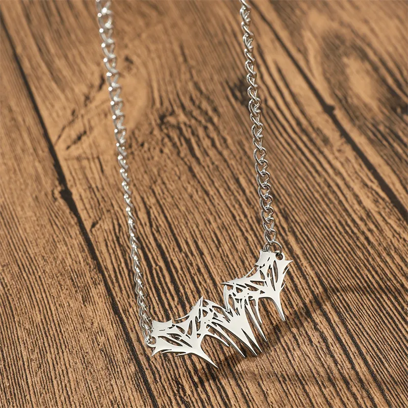 Colliers pendentifs minimalistes en acier inoxydable avec épines, couleur argent, mode femme homme, hip hop, rock, bijoux punk_voghion.com