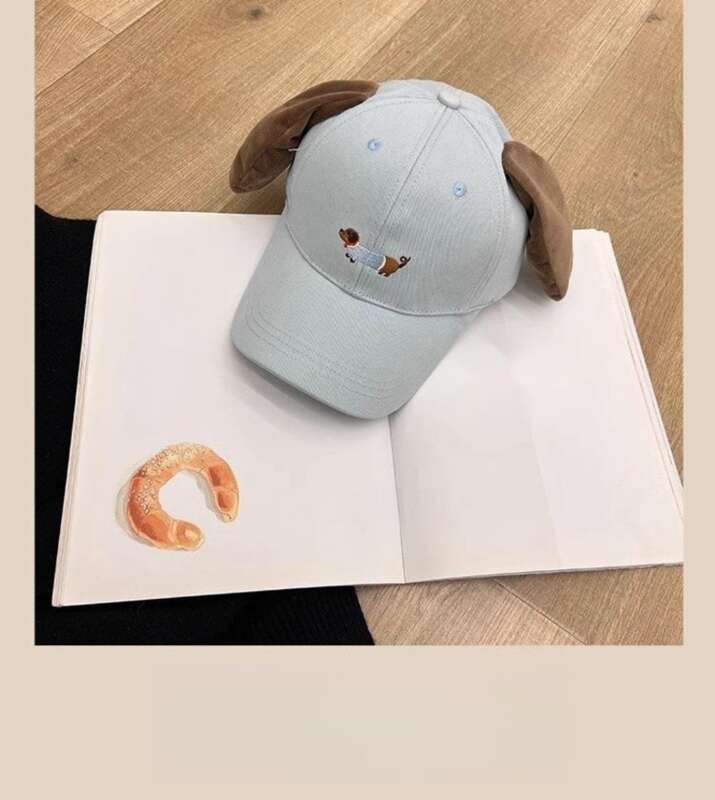 Screaming Sausage Dog Baseball Female Ins Funny Ears Pinching Sunshade Versatile Face Showing Small Duck Tongue Hat_voghion.com