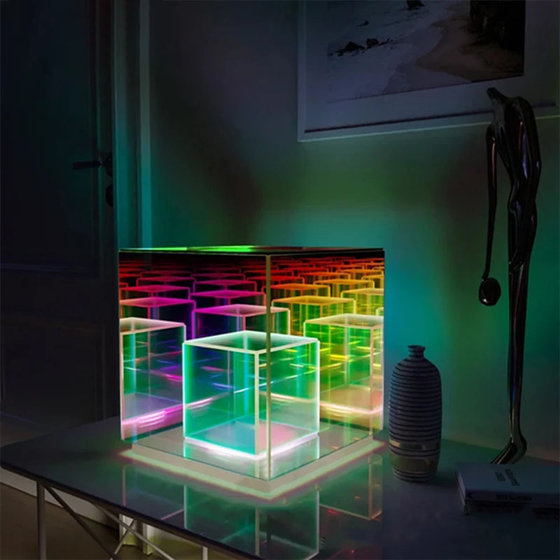 LED Pyramid Soveværelsesdekoration Natlampe USB Farvedæmpning Atmosfærelamper Hjem Soveværelsesdekoration Fødselsdagsgave Dekorativ Lampe_voghion.com