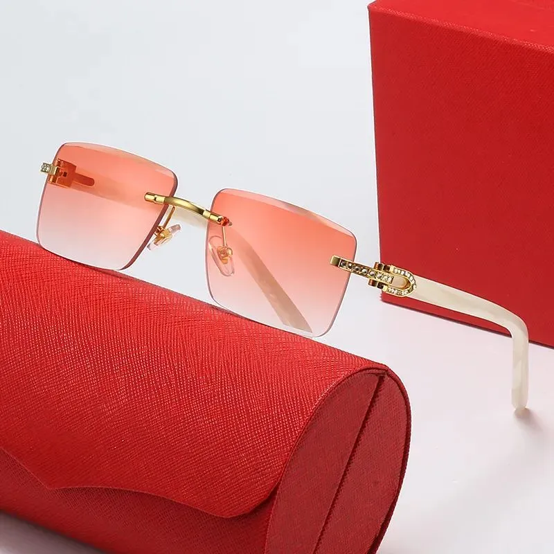 Quadratische Sonnenbrillen Brillengestelle Herren Designerbrillen für Damen Polarisierte Brillen Diamantschliff Randloser Holzrahmen_voghion.com