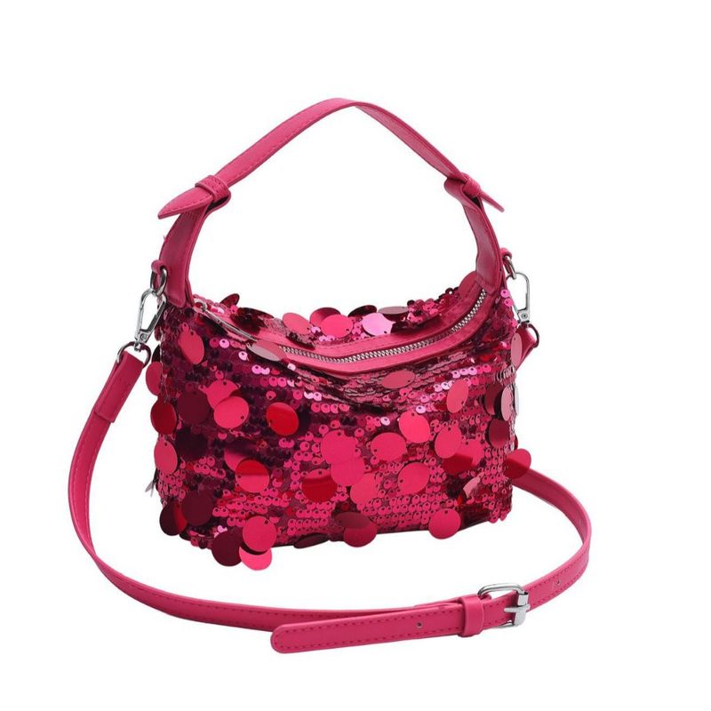 Modische kleine quadratische Tasche Damen im neuen ausländischen Stil 2024 mit Pailletten, Knödeltasche, vielseitige_voghion.com