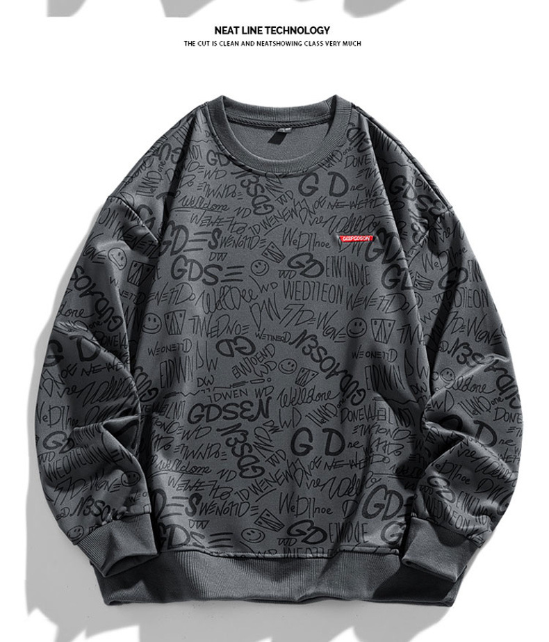 Nuovi abiti sportivi e per il tempo libero da uomo 2024 primavera e autunno marchio di tendenza Felpa girocollo a maniche lunghe alla moda in stile coreano con lettere intere_voghion.com