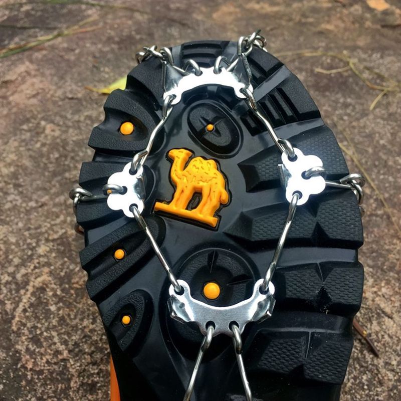 8 couvre-chaussures d'alpinisme sur glace en plein air, chaîne simple, crampons antidérapants à huit dents_voghion.com