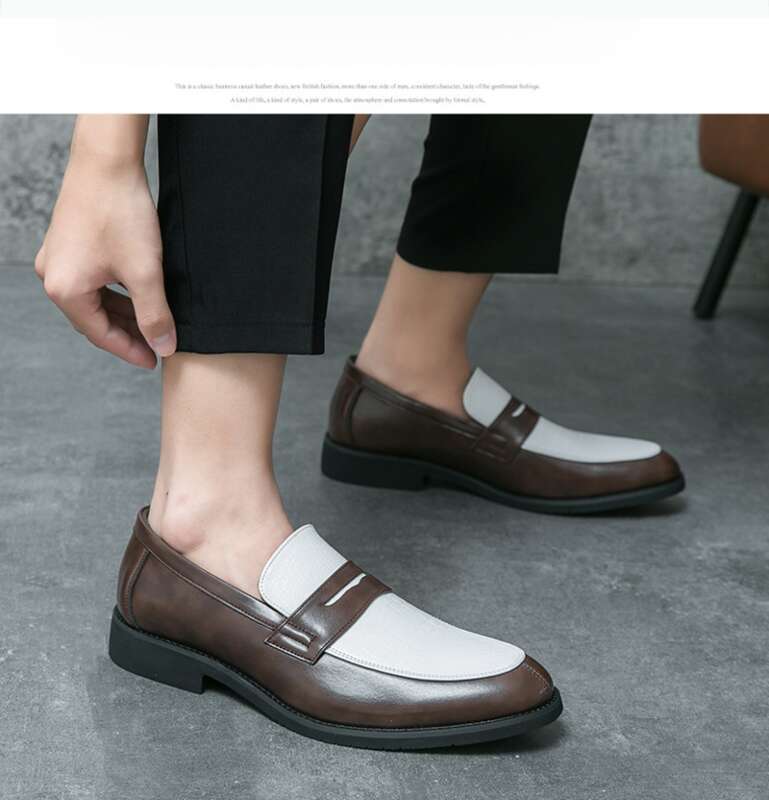 Fashion Design Custom Hand Made Men Slip On Leather Loafer Moccasin Casual Shoes Big Size Genuine Leather Shoe_voghion.com