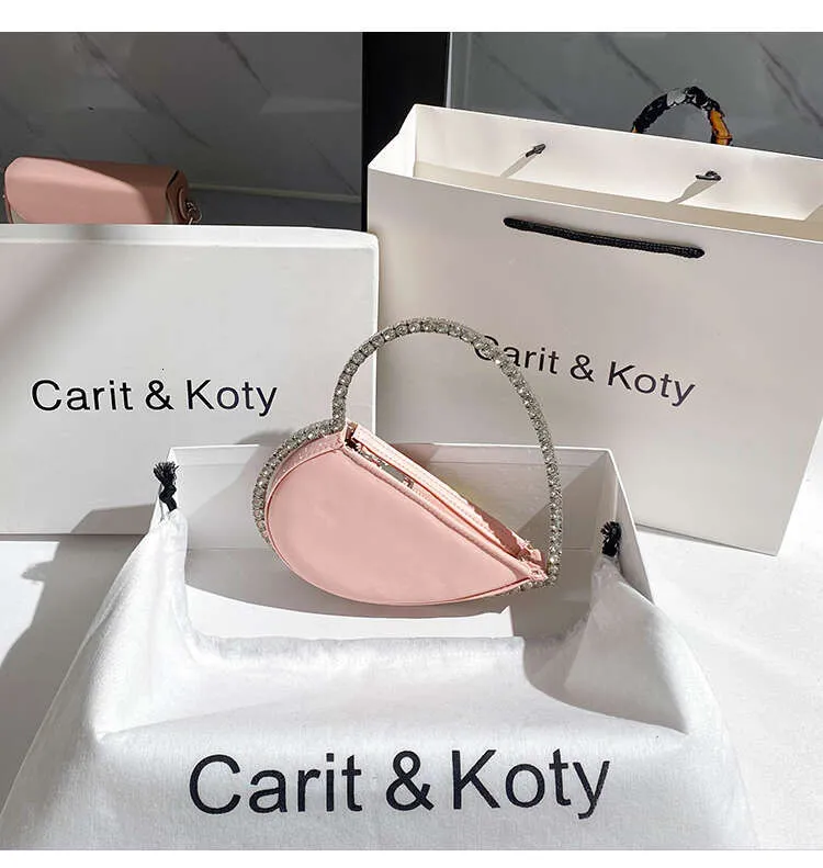 Glitzer Pailletten Herzförmige Mode Damen Handtasche Kristall Glänzend Rhies Metall Griff Abendtasche Hochzeit Party Clutch_voghion.com