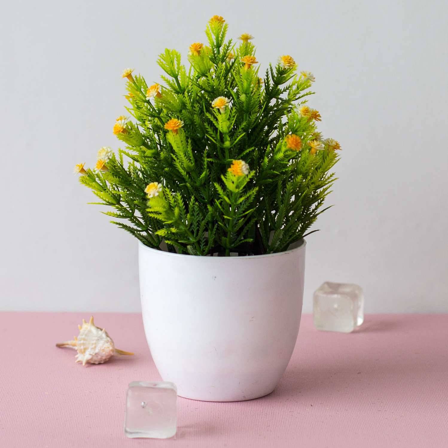 Simulation flower potted ornaments plastic 37 mesh baby's breath bonsai simulation pine tree indoor plant ornaments decoration_voghion.com