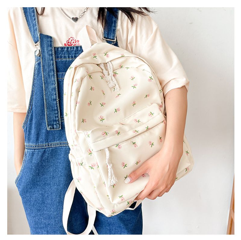 Schultasche weibliche kleine frische literarische Allgleiches Freizeit Blumenmädchen Student Rucksack_voghion.com
