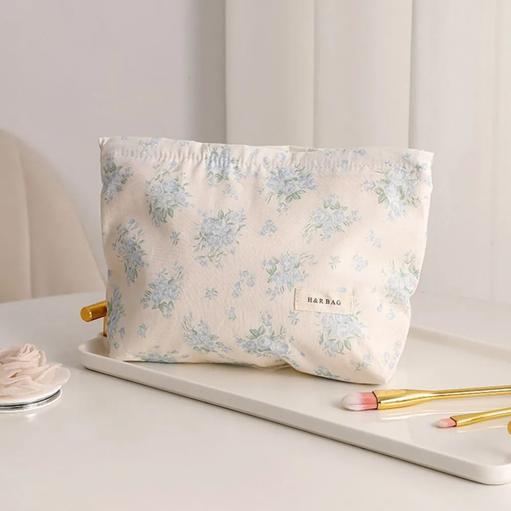 Trousse de rangement multifonction à imprimé floral, grande capacité, idéale pour le maquillage ou les voyages_voghion.com