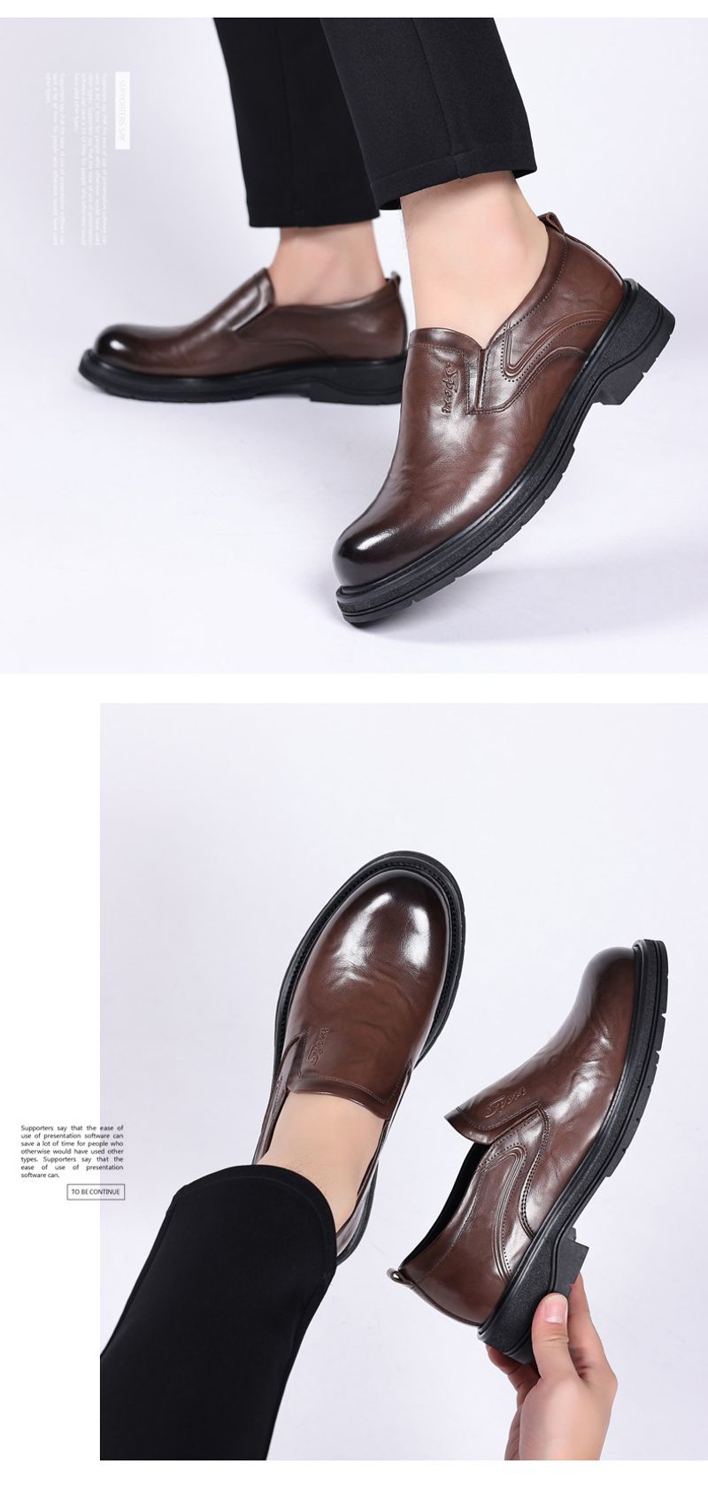 Herren Business Casual Big Head Herren Lederschuhe mit dicker Sohle_voghion.com