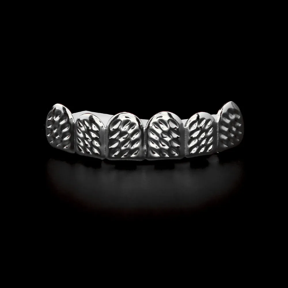 Bio Copper Gold Plated Hip Hop Bling Jewelry Teeth Grillz Caps Top & Bottom Golden Grill Set Tooth Socket Hallowmas_voghion.com
