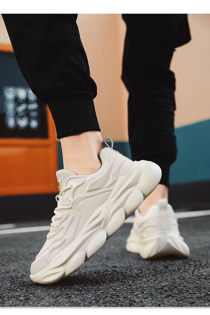 New Versatile Spring Casual Running Sneakers Breathable Men's Lightweight Platform Heightening Trendy Dad Shoes_voghion.com