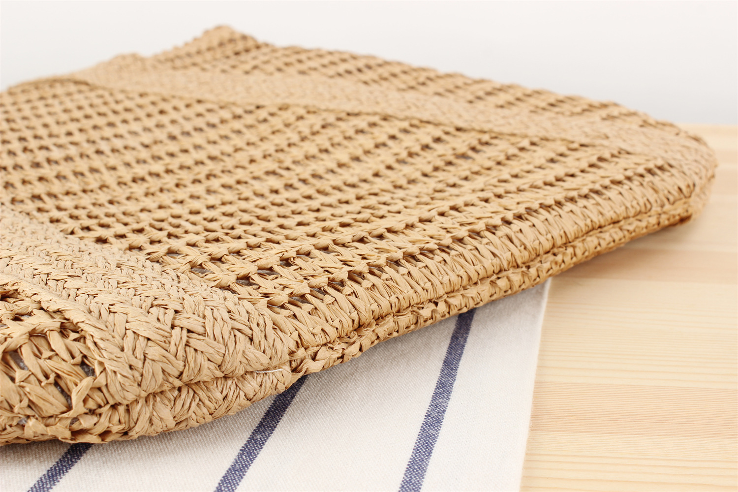 Borsa di paglia di grande capacità per le vacanze al mare Borsa tote Borsa a tracolla semplice ed avanzata per il tempo libero_voghion.com
