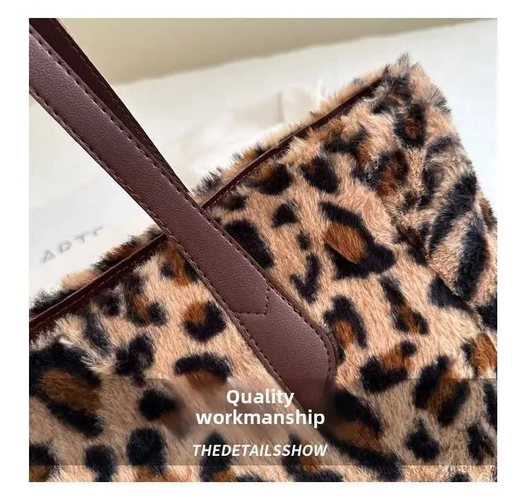 Sacs à main vintage à imprimé léopard pour femme, polyvalents, nouvelle collection hiver, texture pelucheuse, tempérament, généreux_voghion.com