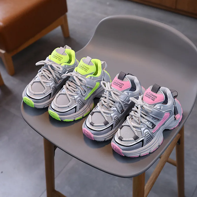 Kinderen Hoge Platform Sneakers Mode Roze Groen Meisjes Peuter Kinderen voor Jongens Dikke Zool Sport Tennisschoenen Maten 21 -_voghion.com