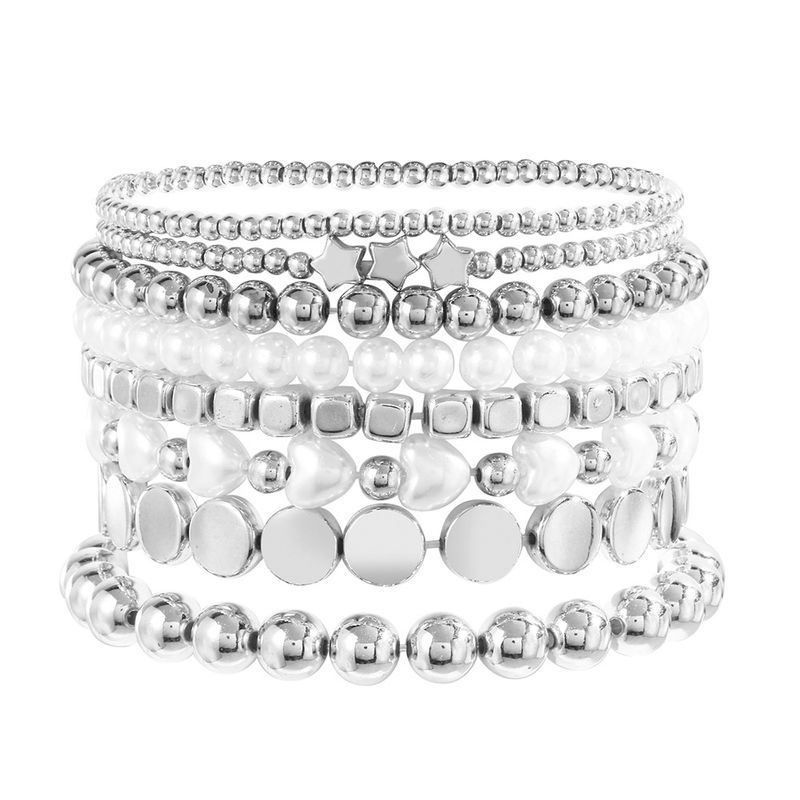 Bohemian Style Women's Multi Layer Beaded Set Personalized Copper Beads Pearl Design Niche Stacking Bracelet_voghion.com