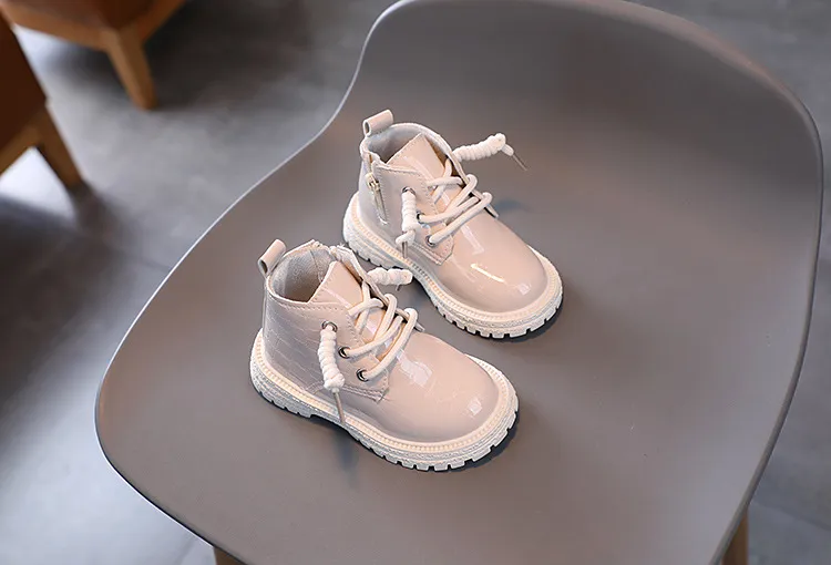 Toddler Girls Crocodile Pattern For Autumn Winter Fashion Children Shoes Littlesprouts Kids Boy Boots Black Beige Size_voghion.com