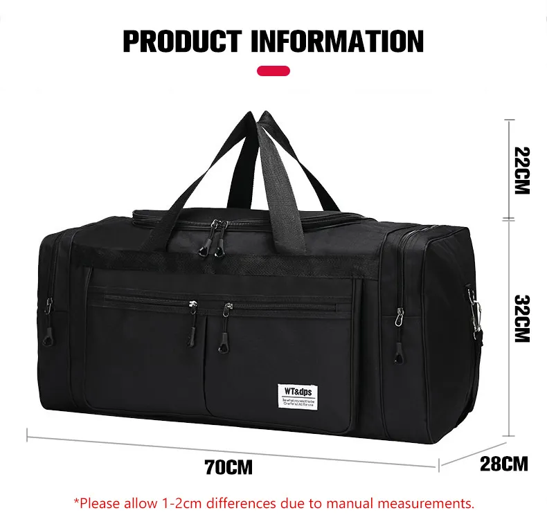 70L Gym Bags Lage Foldable Sport Travel Duffel For Women Men Handbag Multifunction Large 70CM Weekender Bag_voghion.com