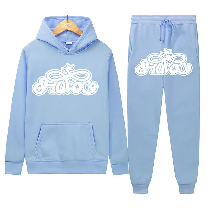 Haruku Hiphop Y2K Parça Set İnce Kapşonlu Üstler Rahat Eşofman Pantolon Takım Erkek Kadın Moda Mektup Baskılı Ana Cadde_voghion.com