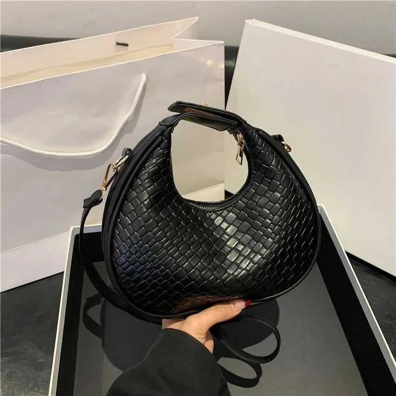 Borsa a tracolla da donna di alta qualità, nuova moda, design di nicchia, stile semplice, borsa a tracolla intrecciata da donna Ba241106_voghion.com