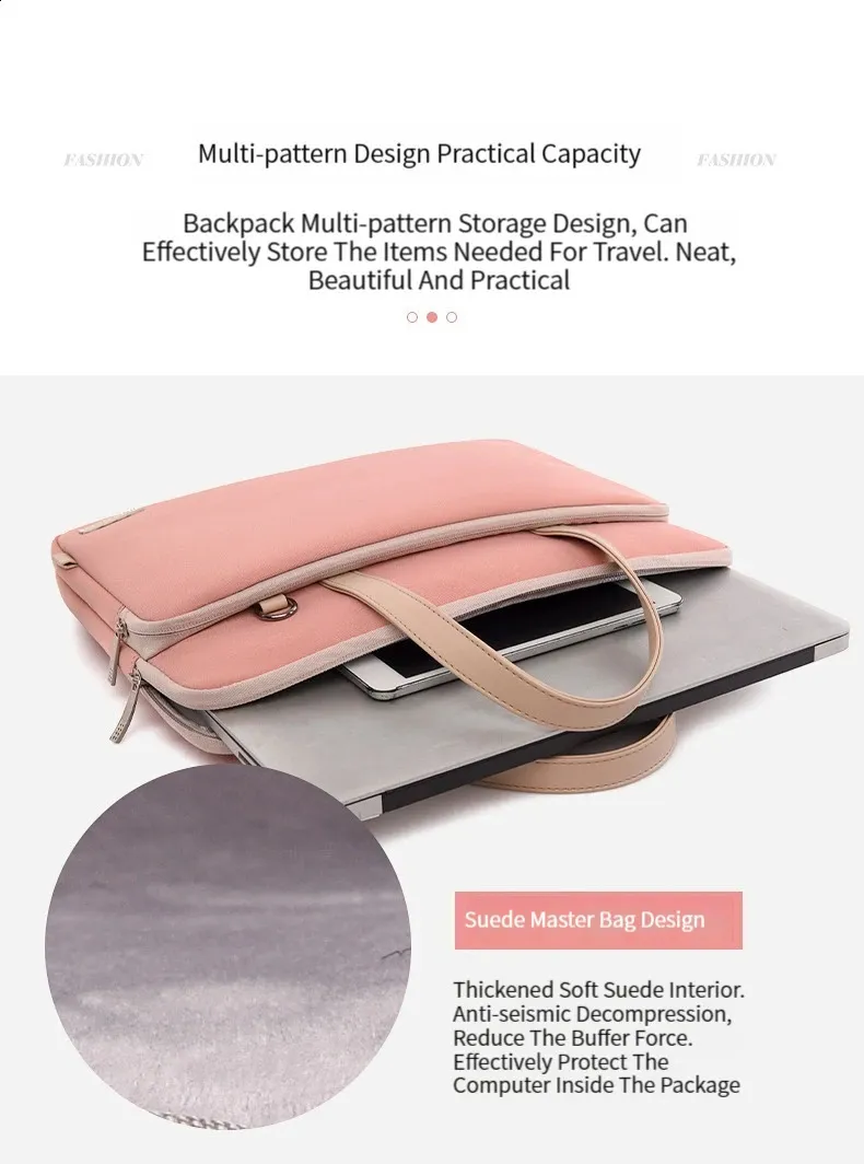 Laptop Sleeve Bag For book Air 13 14 15.6 inch Protective Carrying Case Shoulder Handbag 240907_voghion.com