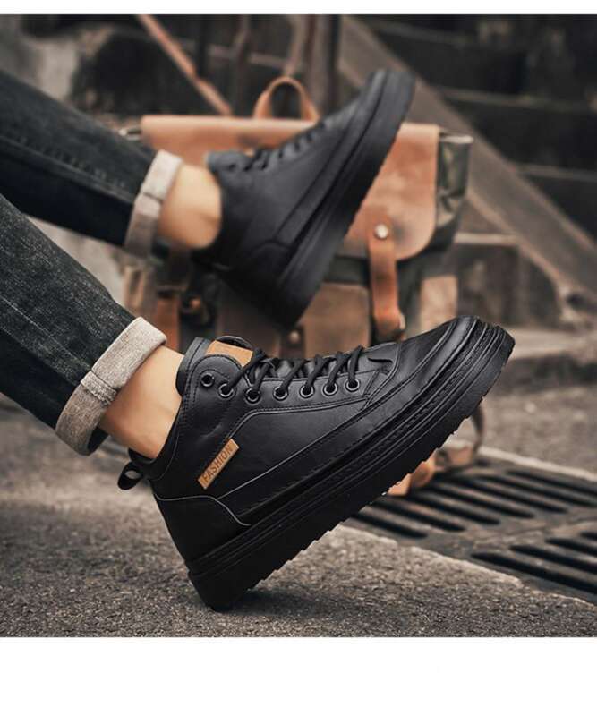 Herren Martin Boots Aus Leder Mit Dicker Sohle Im Workwear Stil_voghion.com