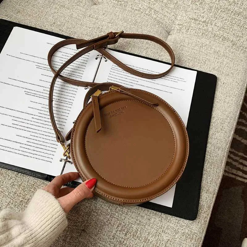 Einfarbig Crossbody Für Runde Kleine Handtasche Frauen Mode Designer Taschen Leder Schulter Tasche Weibliche Zipper_voghion.com