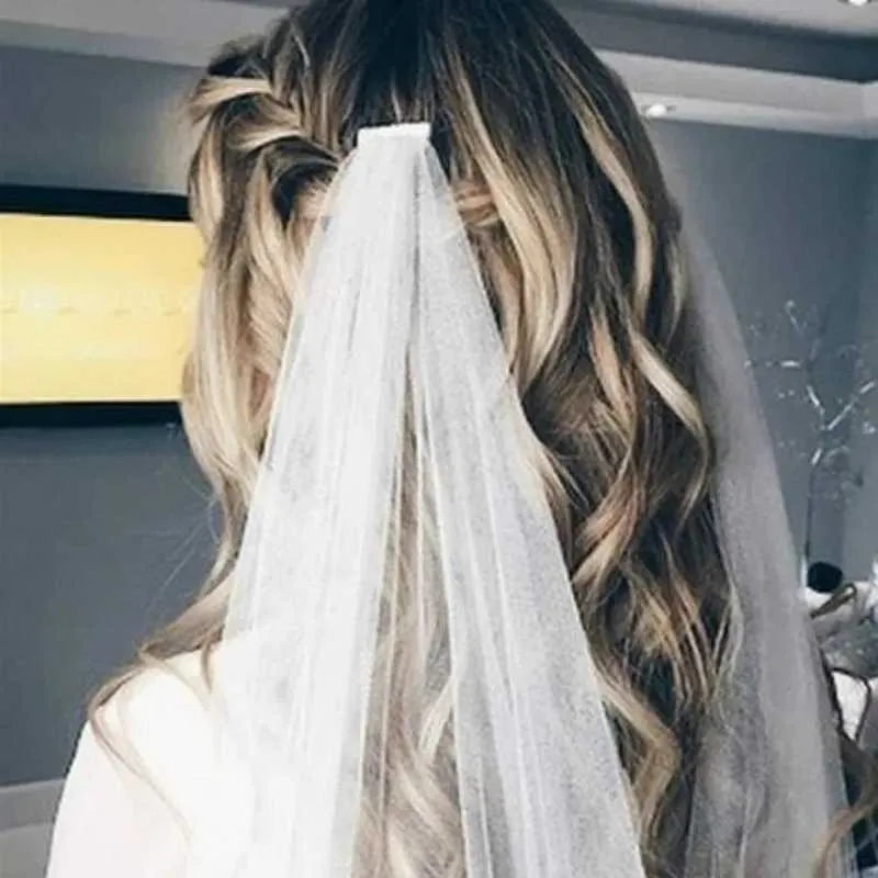 Hair Jewelry Boho Wedding Bridal Veildraped Bohemian Veils Fingertip Chapel Boho Bridal Veil Velos De Novia 2019_voghion.com