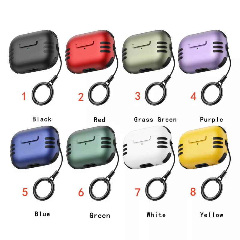 Shockproof Lock AirPods Pro 2/3rd Gen Case, Yellow Protective Cover With Keychain, Durable Bluetooth Earphone Case_voghion.com
