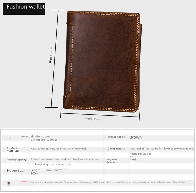 RFID abgeschirmte Herren Portemonnaie Vintage Kartenhalter Vertikale Geldbörse_voghion.com