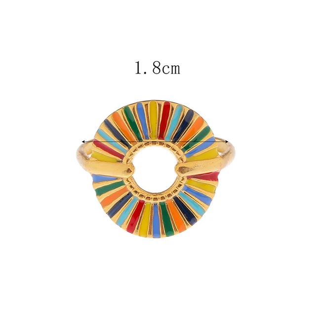 Bagues arc-en-ciel élégantes à la mode pour femmes et filles, bague réglable à ouverture colorée en acier inoxydable créative pour fête_voghion.com