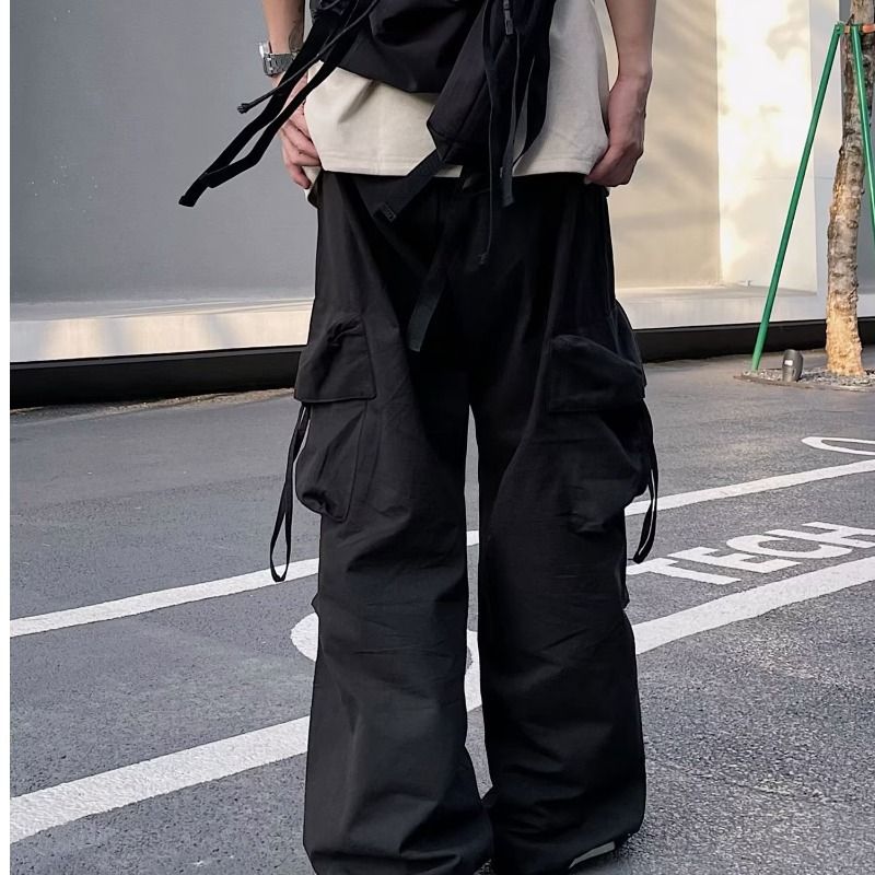 Modische und stiolle funktionale Arbeitskleidung mehreren Taschen, locker sitzende gerade Hose, neue Laterne mit weitem_voghion.com