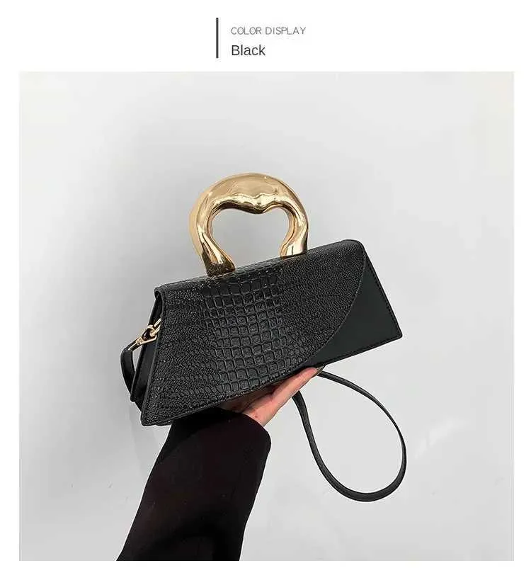 Solid Alligator Pattern Shoulder Bag For Women Designer Style_voghion.com