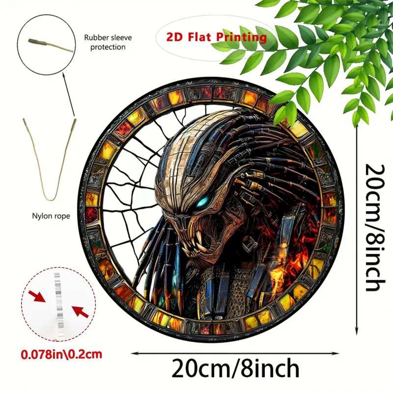 Alien Warrior Suncatcher - 8" Colorful Acrylic Art. Intergalactic Decor For Garden Or Home, Perfect As A Unique Gift._voghion.com
