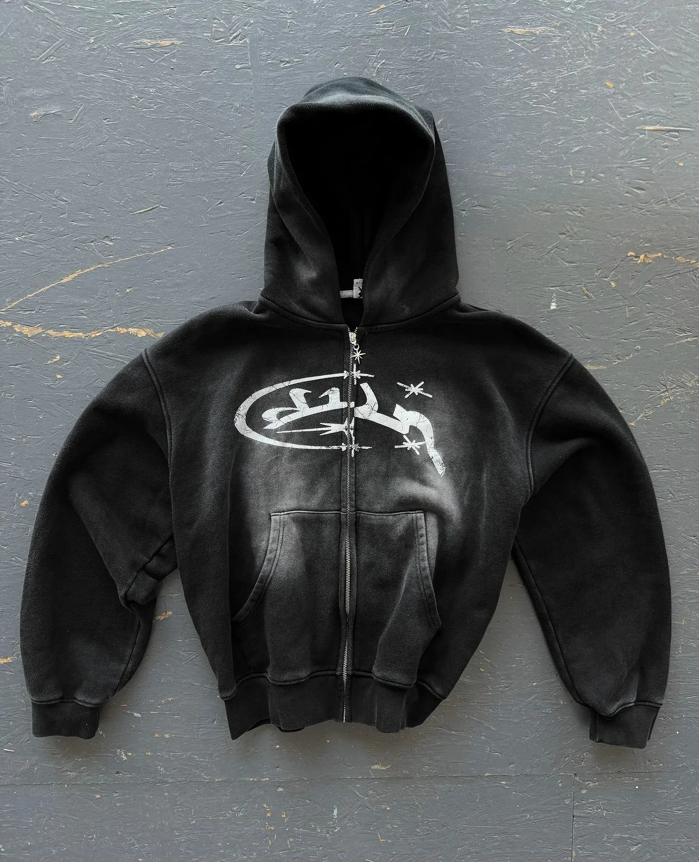Y2k Vintage Fashion Print Zip Up Hoodies Haruku Hip Hop Long Sleeve Coats Loose Hooded Sweatshirt Men And Women_voghion.com