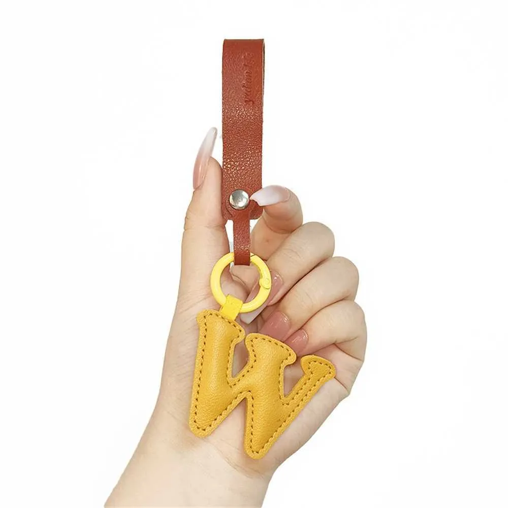 Creative leather English letter keychain pendant decoration phone bag accessories gift Y241121_voghion.com