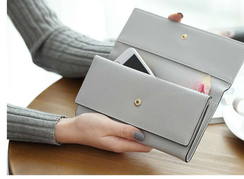 Herbst Neue Lange Dreifach Gefaltete Brieftasche Für Damen Mit Großem Fassungsvermögen, Karten-Stil, Multifunktion, Modische Studentin_voghion.com