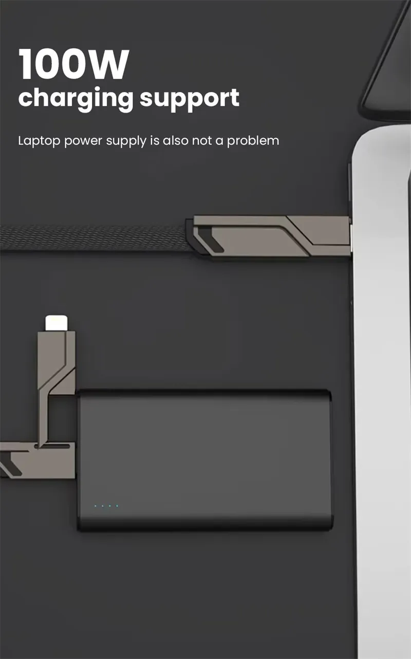 4 In 1 PD 100W USB Type C Data Charging For IPhone 16 15 14 13 Samsung Xiaomi Redmi Huawei Wire Cable Fast Charger_voghion.com